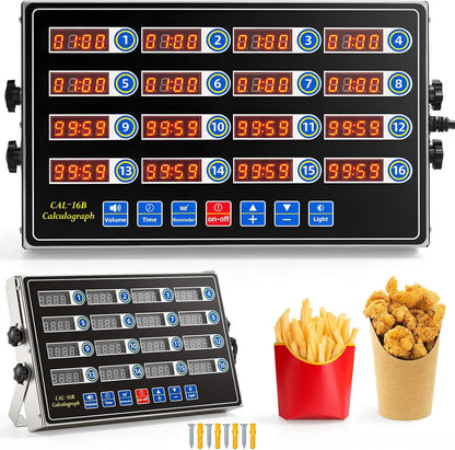 1 Pack Commercial Digital Kitchen Timer for Cooking, 8 Channel