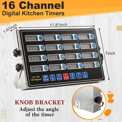 1 Pack Commercial Digital Kitchen Timer for Cooking, 8 Channel