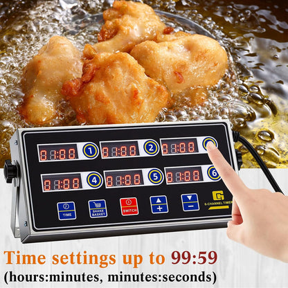1 Pack Commercial Digital Kitchen Timer for Cooking, 8 Channel