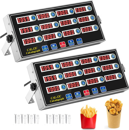 1 Pack Commercial Digital Kitchen Timer for Cooking, 8 Channel