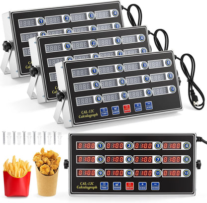 1 Pack Commercial Digital Kitchen Timer for Cooking, 8 Channel