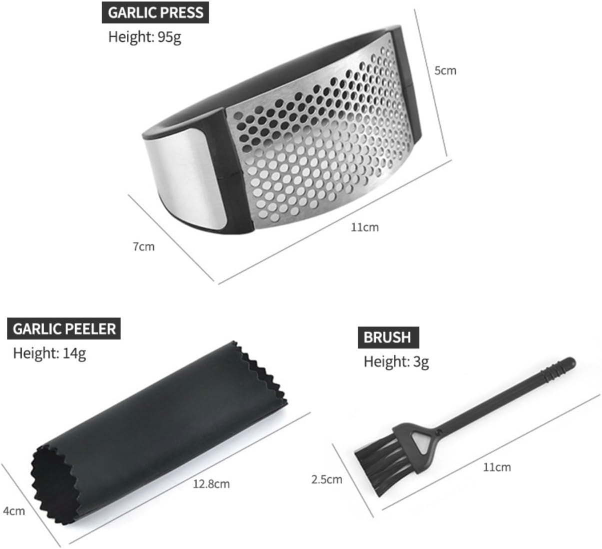 Garlic Press Crusher & Mincer – Heavy Duty Zinc Alloy Garlic Press, Ergonomic Easy Squeeze Handheld Garlic Crusher Tool, Rust Resistant Kitchen Garlic Mincer