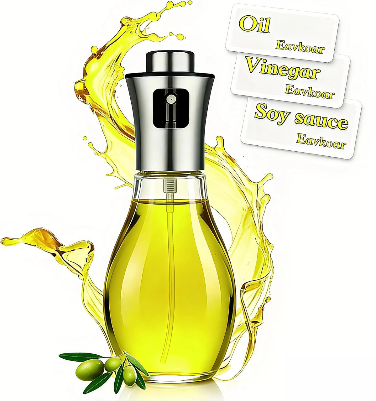 oil sprayer for cooking，Olive Oil Fine Mist Spray Bottle6.7oz/200ml | Portion control mist for air fryer, salad, BBQ, refillable & reusable, fine mist olive oil kitchen sprayer,labels