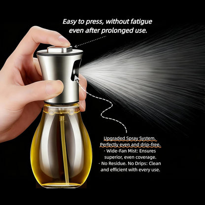oil sprayer for cooking，Olive Oil Fine Mist Spray Bottle6.7oz/200ml | Portion control mist for air fryer, salad, BBQ, refillable & reusable, fine mist olive oil kitchen sprayer,labels
