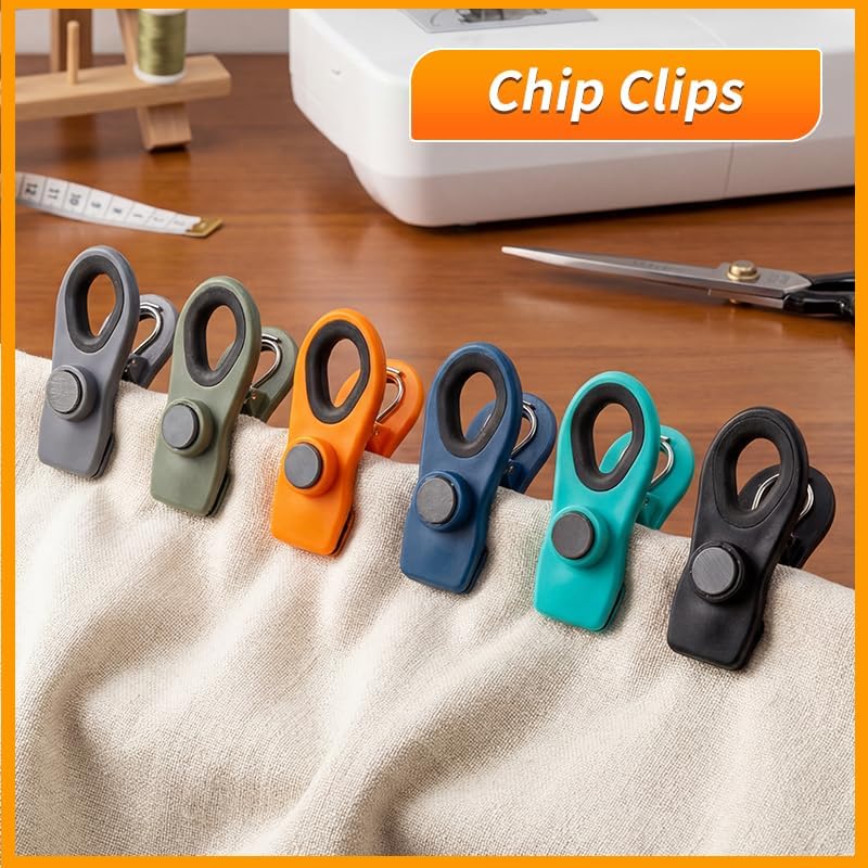 Chip Clips Bag Clips Magnetic Bread Bag Food Package with Silicone Textured Mouth (10pcs Colored)