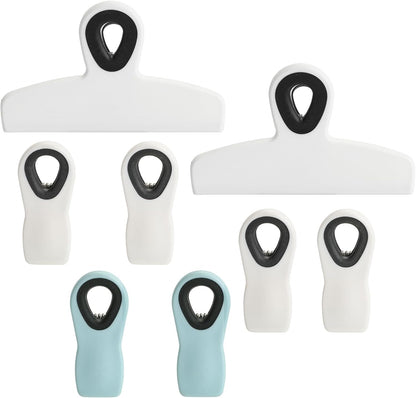 Chip Clips Bag Clips Magnetic Bread Bag Food Package with Silicone Textured Mouth (10pcs Colored)