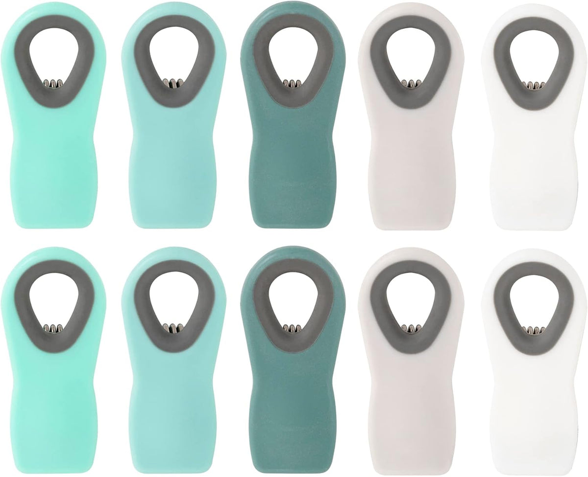 Chip Clips Bag Clips Magnetic Bread Bag Food Package with Silicone Textured Mouth (10pcs Colored)