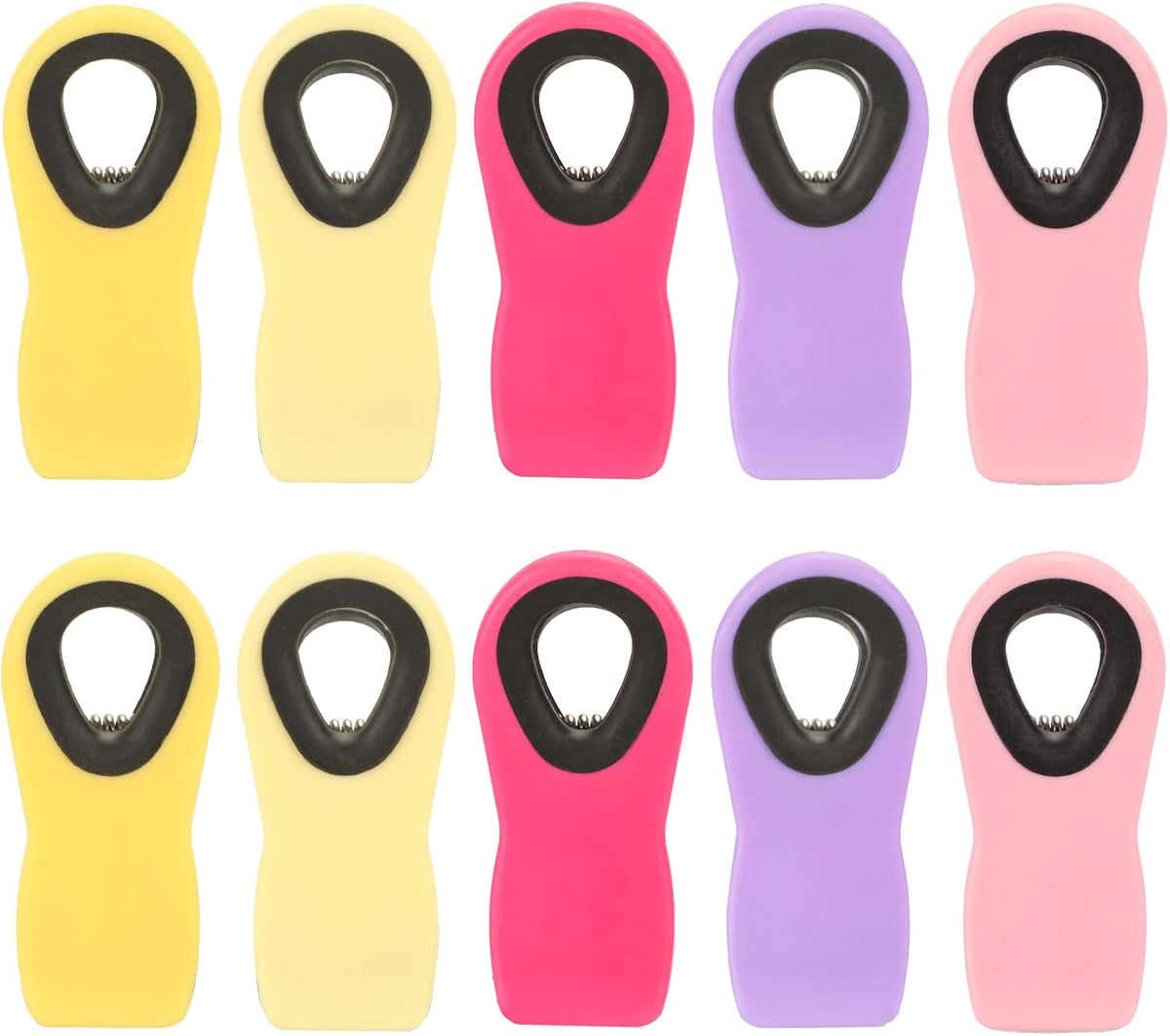 Chip Clips Bag Clips Magnetic Bread Bag Food Package with Silicone Textured Mouth (10pcs Colored)