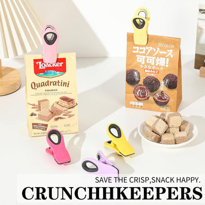 Chip Clips Bag Clips Magnetic Bread Bag Food Package with Silicone Textured Mouth (10pcs Colored)