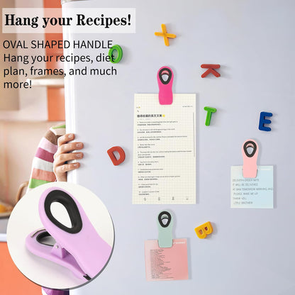 Chip Clips Bag Clips Magnetic Bread Bag Food Package with Silicone Textured Mouth (10pcs Colored)