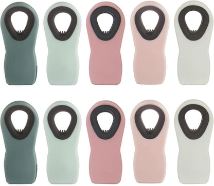 Chip Clips Bag Clips Magnetic Bread Bag Food Package with Silicone Textured Mouth (10pcs Colored)