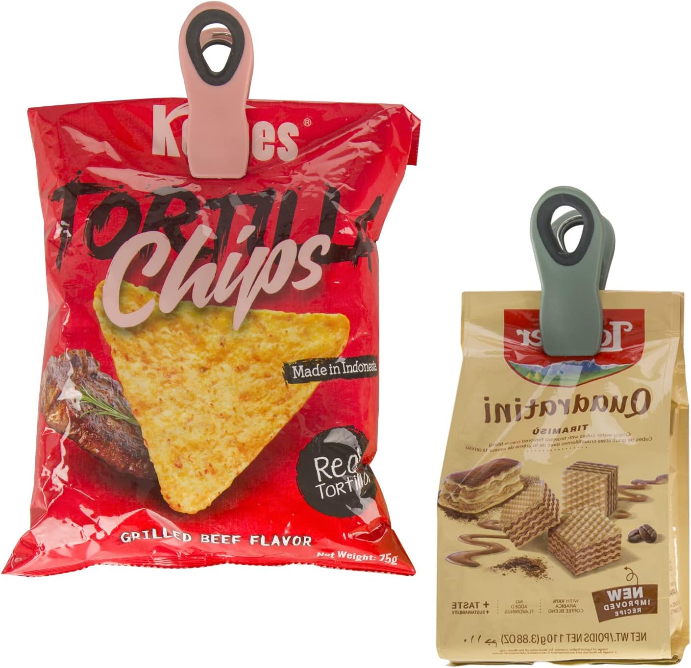Chip Clips Bag Clips Magnetic Bread Bag Food Package with Silicone Textured Mouth (10pcs Colored)