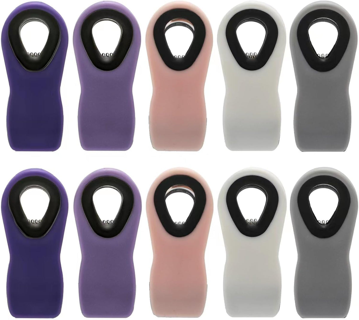 Chip Clips Bag Clips Magnetic Bread Bag Food Package with Silicone Textured Mouth (10pcs Colored)