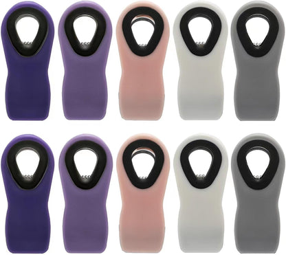 Chip Clips Bag Clips Magnetic Bread Bag Food Package with Silicone Textured Mouth (10pcs Colored)