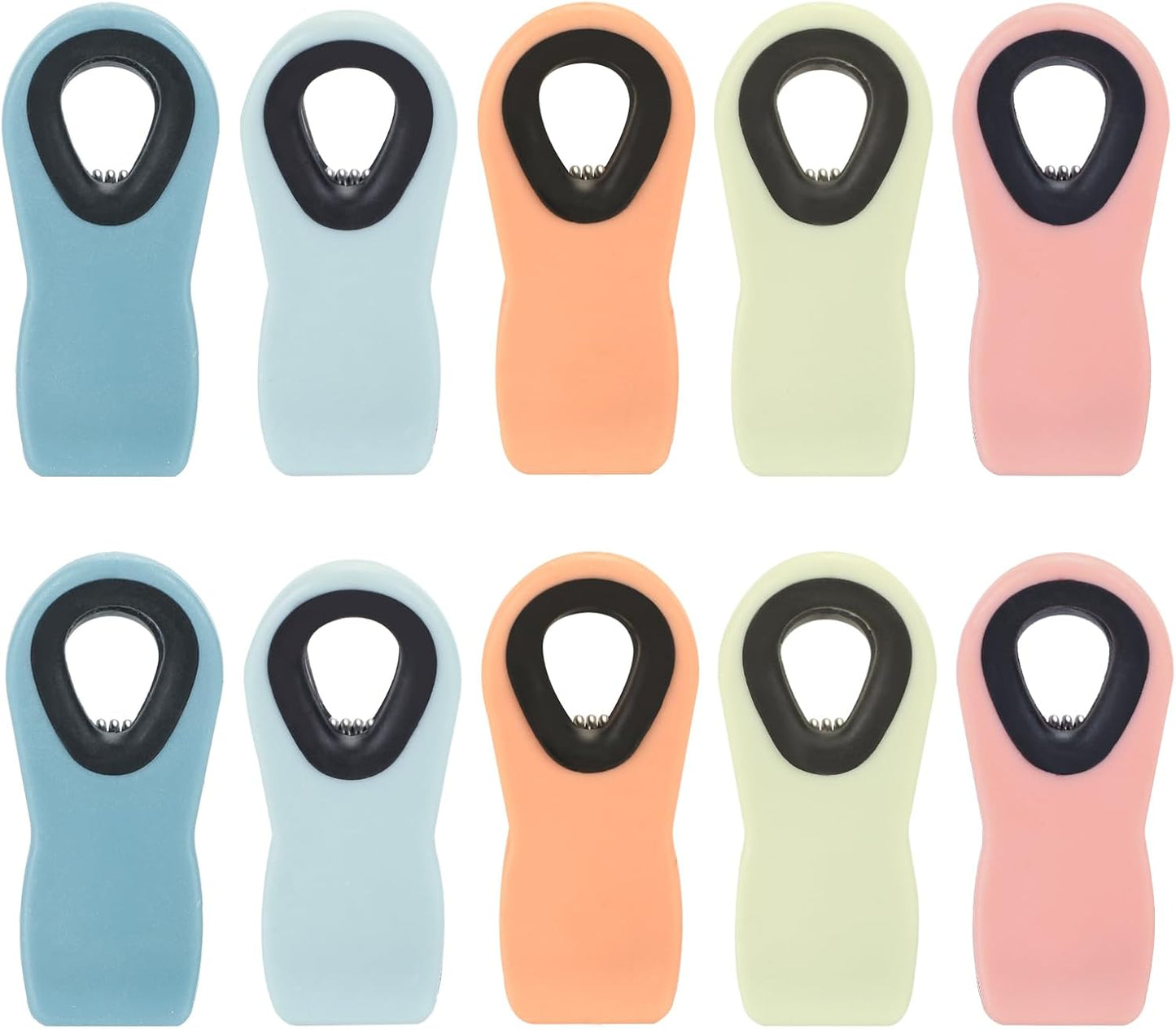 Chip Clips Bag Clips Magnetic Bread Bag Food Package with Silicone Textured Mouth (10pcs Colored)
