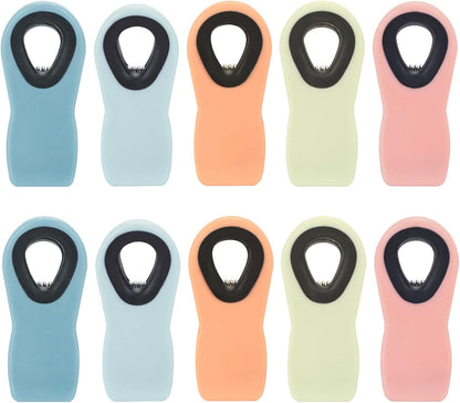 Chip Clips Bag Clips Magnetic Bread Bag Food Package with Silicone Textured Mouth (10pcs Colored)