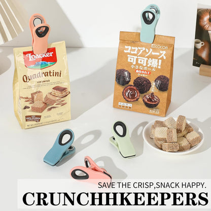 Chip Clips Bag Clips Magnetic Bread Bag Food Package with Silicone Textured Mouth (10pcs Colored)