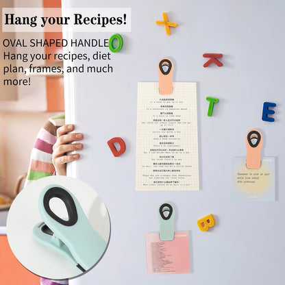 Chip Clips Bag Clips Magnetic Bread Bag Food Package with Silicone Textured Mouth (10pcs Colored)