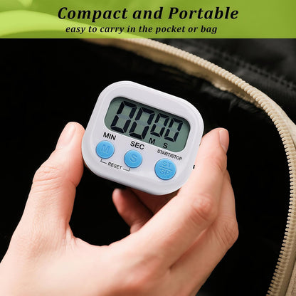6 Pack Multi-Function Electronic Timer - Kitchen Timer,Magnetic Digital Timers,Big LCD Display, ON/Off Switch,Extensively Use in Cooking,Gym, Meeting, Classroom,Kitchen,Study,Work,Outdoor Activities