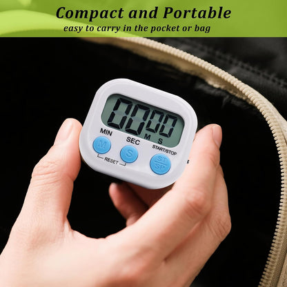 6 Pack Multi-Function Electronic Timer - Kitchen Timer,Magnetic Digital Timers,Big LCD Display, ON/Off Switch,Extensively Use in Cooking,Gym, Meeting, Classroom,Kitchen,Study,Work,Outdoor Activities