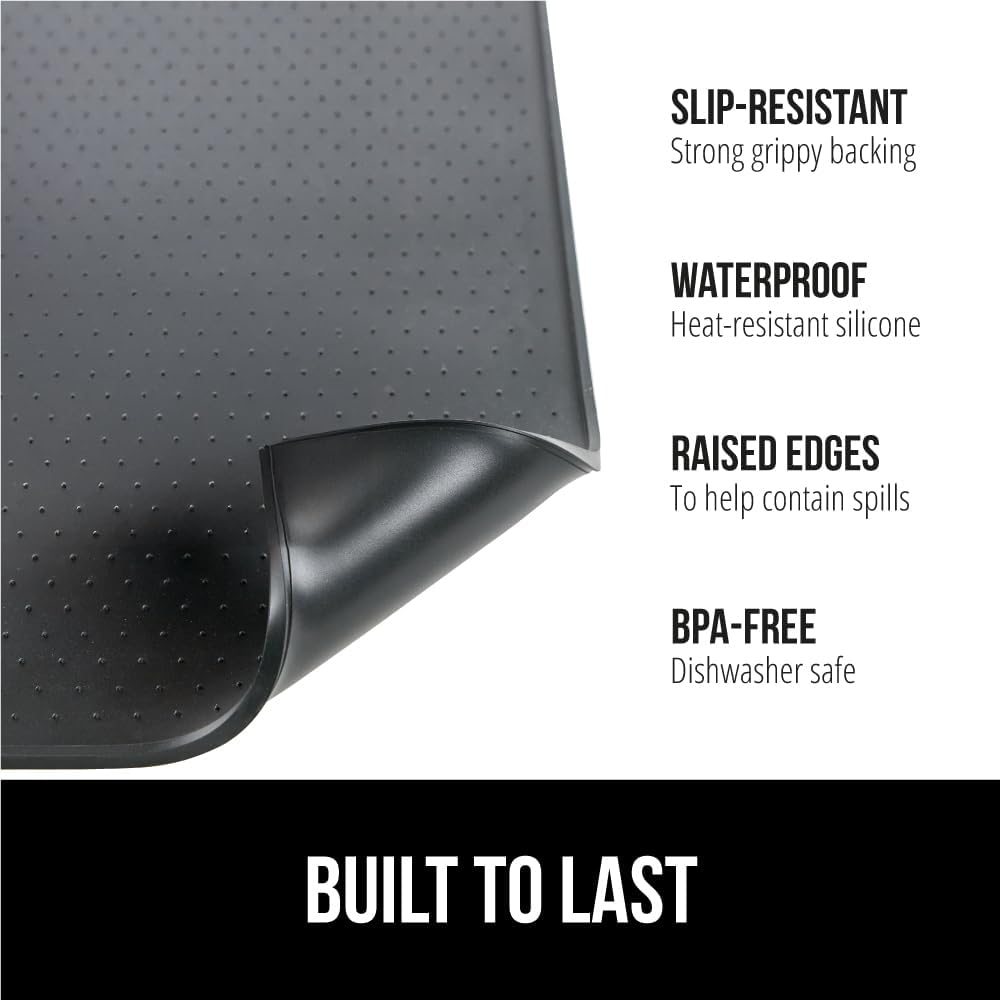 Silicone Coffee Mat, Espresso Machine Bar Accessories, Keep Kitchen Counters Clean, Stays in Place, Waterproof and Heat Resistant Dish Drying Mats, Home Decor Essentials, 11.5x18.5, Black