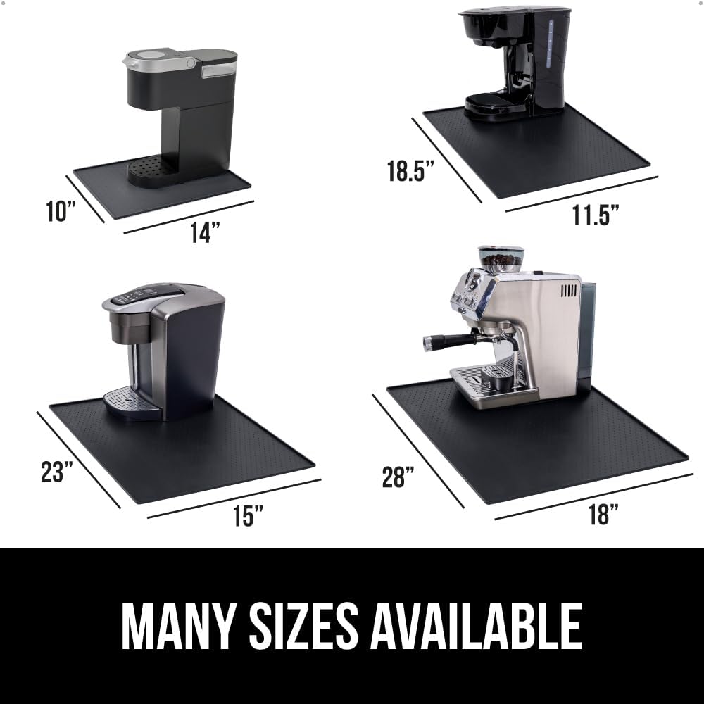Silicone Coffee Mat, Espresso Machine Bar Accessories, Keep Kitchen Counters Clean, Stays in Place, Waterproof and Heat Resistant Dish Drying Mats, Home Decor Essentials, 11.5x18.5, Black
