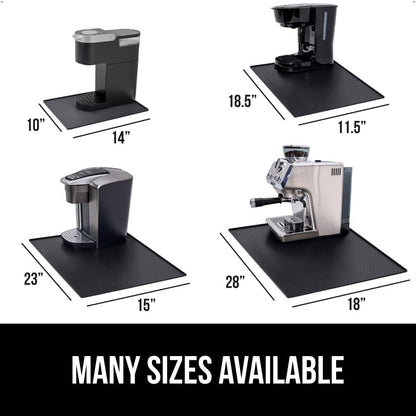Silicone Coffee Mat, Espresso Machine Bar Accessories, Keep Kitchen Counters Clean, Stays in Place, Waterproof and Heat Resistant Dish Drying Mats, Home Decor Essentials, 11.5x18.5, Black