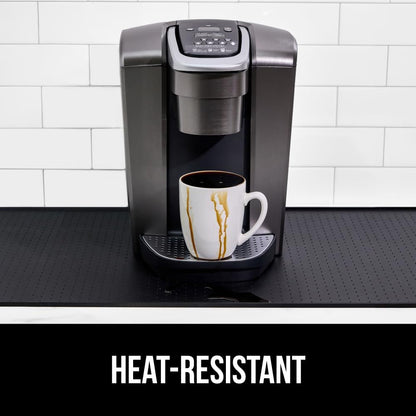 Silicone Coffee Mat, Espresso Machine Bar Accessories, Keep Kitchen Counters Clean, Stays in Place, Waterproof and Heat Resistant Dish Drying Mats, Home Decor Essentials, 11.5x18.5, Black