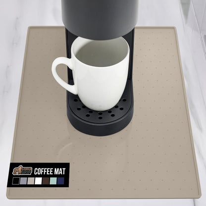 Silicone Coffee Mat, Espresso Machine Bar Accessories, Keep Kitchen Counters Clean, Stays in Place, Waterproof and Heat Resistant Dish Drying Mats, Home Decor Essentials, 11.5x18.5, Black