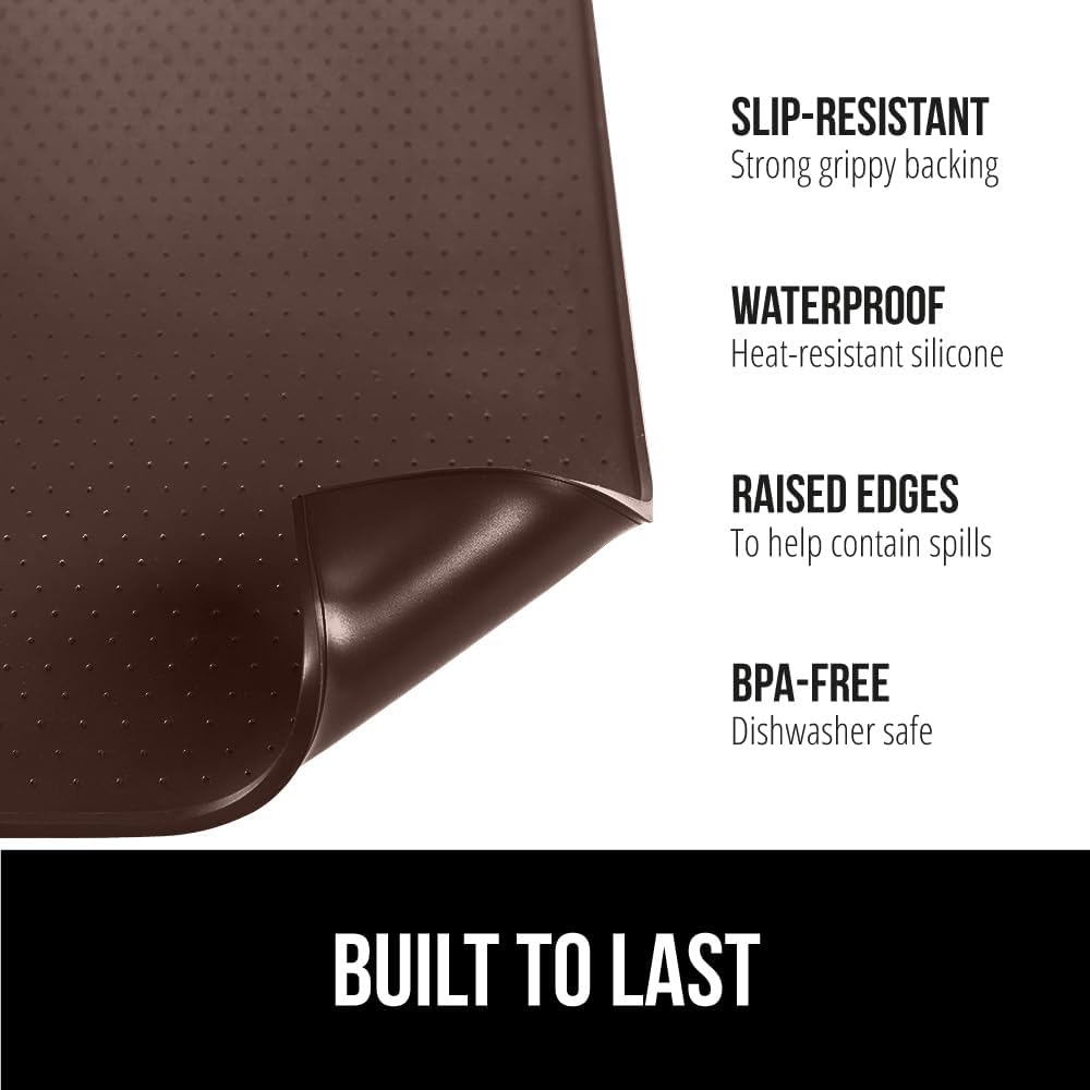 Silicone Coffee Mat, Espresso Machine Bar Accessories, Keep Kitchen Counters Clean, Stays in Place, Waterproof and Heat Resistant Dish Drying Mats, Home Decor Essentials, 11.5x18.5, Black