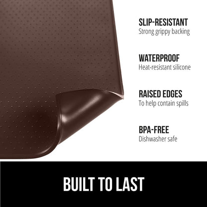 Silicone Coffee Mat, Espresso Machine Bar Accessories, Keep Kitchen Counters Clean, Stays in Place, Waterproof and Heat Resistant Dish Drying Mats, Home Decor Essentials, 11.5x18.5, Black