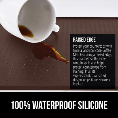 Silicone Coffee Mat, Espresso Machine Bar Accessories, Keep Kitchen Counters Clean, Stays in Place, Waterproof and Heat Resistant Dish Drying Mats, Home Decor Essentials, 11.5x18.5, Black