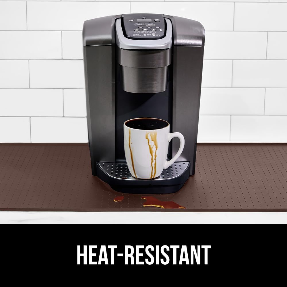 Silicone Coffee Mat, Espresso Machine Bar Accessories, Keep Kitchen Counters Clean, Stays in Place, Waterproof and Heat Resistant Dish Drying Mats, Home Decor Essentials, 11.5x18.5, Black