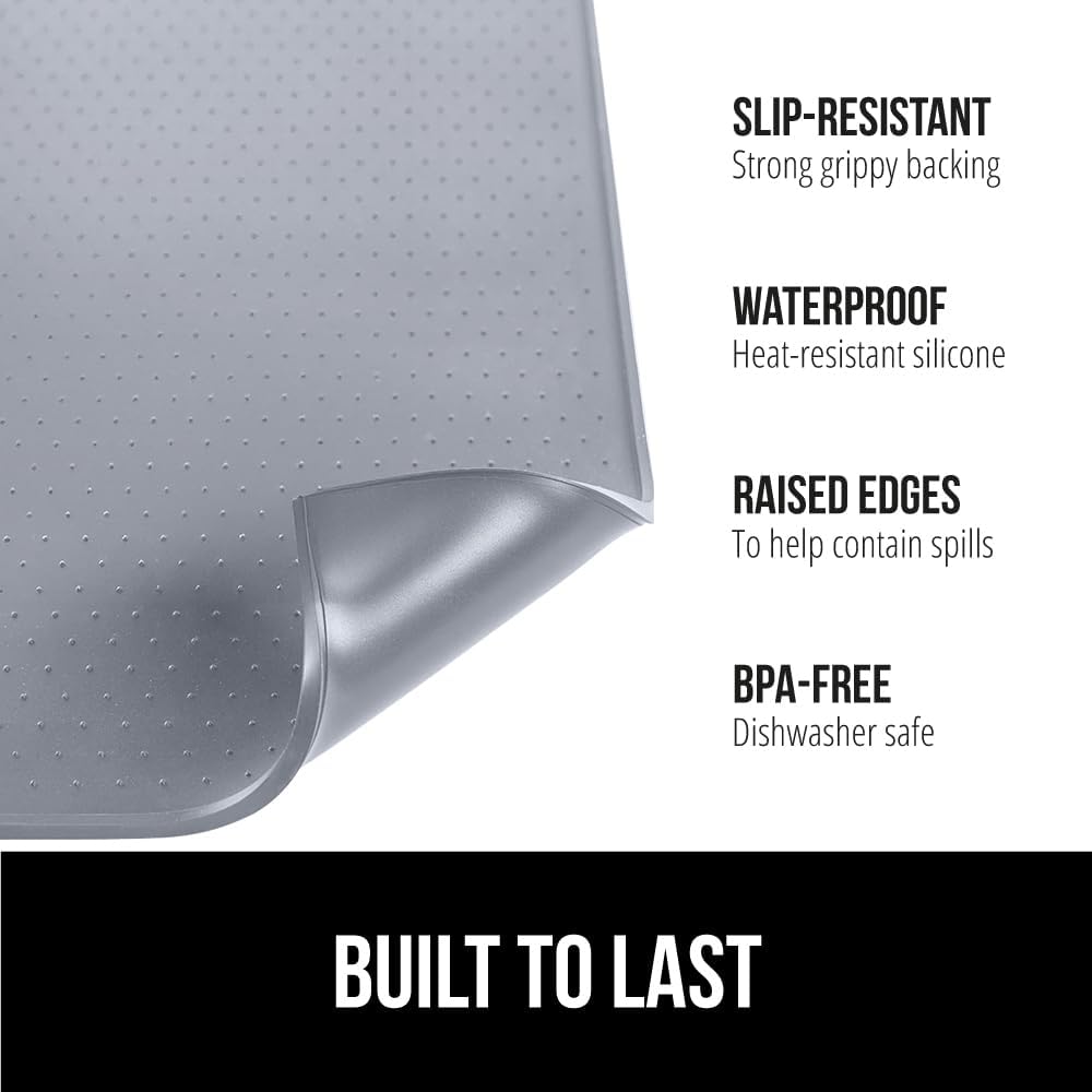 Silicone Coffee Mat, Espresso Machine Bar Accessories, Keep Kitchen Counters Clean, Stays in Place, Waterproof and Heat Resistant Dish Drying Mats, Home Decor Essentials, 11.5x18.5, Black