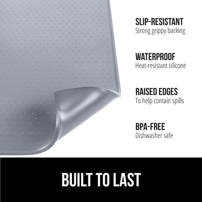 Silicone Coffee Mat, Espresso Machine Bar Accessories, Keep Kitchen Counters Clean, Stays in Place, Waterproof and Heat Resistant Dish Drying Mats, Home Decor Essentials, 11.5x18.5, Black