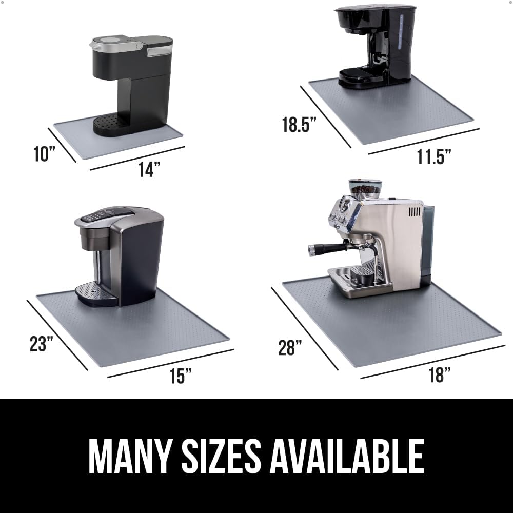 Silicone Coffee Mat, Espresso Machine Bar Accessories, Keep Kitchen Counters Clean, Stays in Place, Waterproof and Heat Resistant Dish Drying Mats, Home Decor Essentials, 11.5x18.5, Black