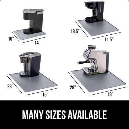 Silicone Coffee Mat, Espresso Machine Bar Accessories, Keep Kitchen Counters Clean, Stays in Place, Waterproof and Heat Resistant Dish Drying Mats, Home Decor Essentials, 11.5x18.5, Black