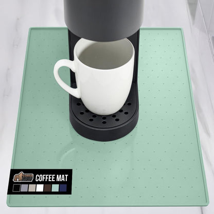 Silicone Coffee Mat, Espresso Machine Bar Accessories, Keep Kitchen Counters Clean, Stays in Place, Waterproof and Heat Resistant Dish Drying Mats, Home Decor Essentials, 11.5x18.5, Black