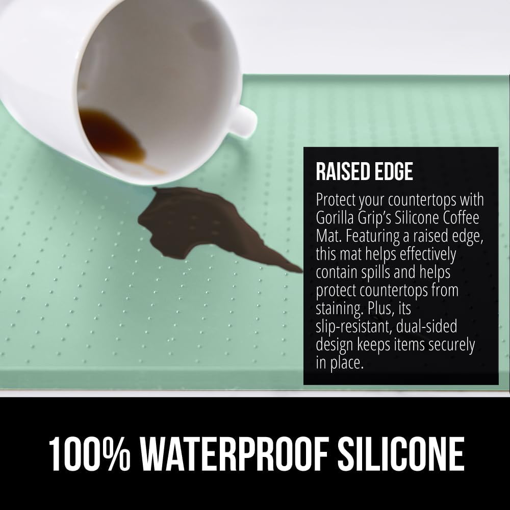 Silicone Coffee Mat, Espresso Machine Bar Accessories, Keep Kitchen Counters Clean, Stays in Place, Waterproof and Heat Resistant Dish Drying Mats, Home Decor Essentials, 11.5x18.5, Black
