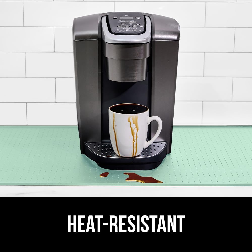 Silicone Coffee Mat, Espresso Machine Bar Accessories, Keep Kitchen Counters Clean, Stays in Place, Waterproof and Heat Resistant Dish Drying Mats, Home Decor Essentials, 11.5x18.5, Black