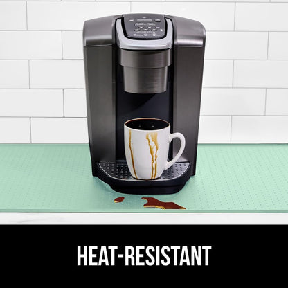 Silicone Coffee Mat, Espresso Machine Bar Accessories, Keep Kitchen Counters Clean, Stays in Place, Waterproof and Heat Resistant Dish Drying Mats, Home Decor Essentials, 11.5x18.5, Black
