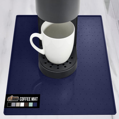 Silicone Coffee Mat, Espresso Machine Bar Accessories, Keep Kitchen Counters Clean, Stays in Place, Waterproof and Heat Resistant Dish Drying Mats, Home Decor Essentials, 11.5x18.5, Black