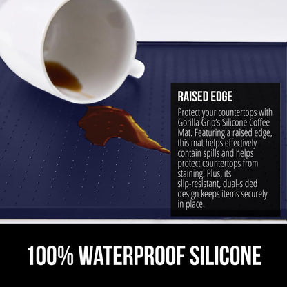 Silicone Coffee Mat, Espresso Machine Bar Accessories, Keep Kitchen Counters Clean, Stays in Place, Waterproof and Heat Resistant Dish Drying Mats, Home Decor Essentials, 11.5x18.5, Black