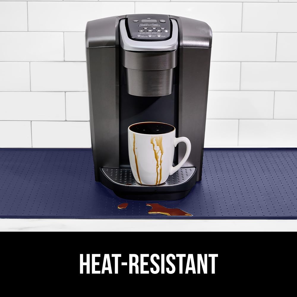 Silicone Coffee Mat, Espresso Machine Bar Accessories, Keep Kitchen Counters Clean, Stays in Place, Waterproof and Heat Resistant Dish Drying Mats, Home Decor Essentials, 11.5x18.5, Black