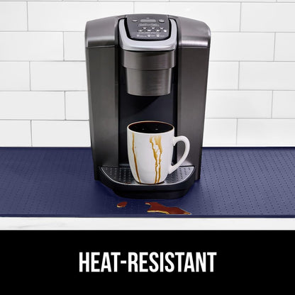 Silicone Coffee Mat, Espresso Machine Bar Accessories, Keep Kitchen Counters Clean, Stays in Place, Waterproof and Heat Resistant Dish Drying Mats, Home Decor Essentials, 11.5x18.5, Black
