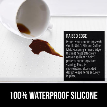 Silicone Coffee Mat, Espresso Machine Bar Accessories, Keep Kitchen Counters Clean, Stays in Place, Waterproof and Heat Resistant Dish Drying Mats, Home Decor Essentials, 11.5x18.5, Black