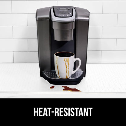 Silicone Coffee Mat, Espresso Machine Bar Accessories, Keep Kitchen Counters Clean, Stays in Place, Waterproof and Heat Resistant Dish Drying Mats, Home Decor Essentials, 11.5x18.5, Black
