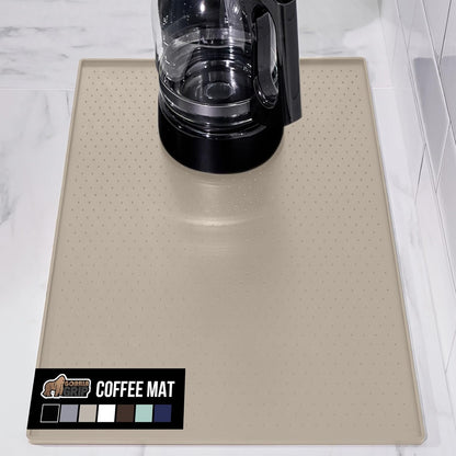 Silicone Coffee Mat, Espresso Machine Bar Accessories, Keep Kitchen Counters Clean, Stays in Place, Waterproof and Heat Resistant Dish Drying Mats, Home Decor Essentials, 11.5x18.5, Black