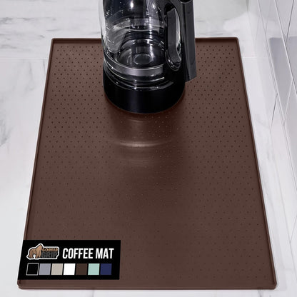 Silicone Coffee Mat, Espresso Machine Bar Accessories, Keep Kitchen Counters Clean, Stays in Place, Waterproof and Heat Resistant Dish Drying Mats, Home Decor Essentials, 11.5x18.5, Black