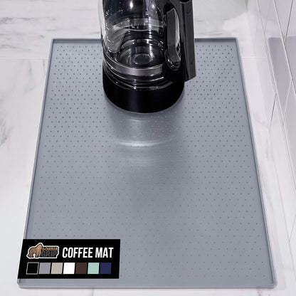 Silicone Coffee Mat, Espresso Machine Bar Accessories, Keep Kitchen Counters Clean, Stays in Place, Waterproof and Heat Resistant Dish Drying Mats, Home Decor Essentials, 11.5x18.5, Black